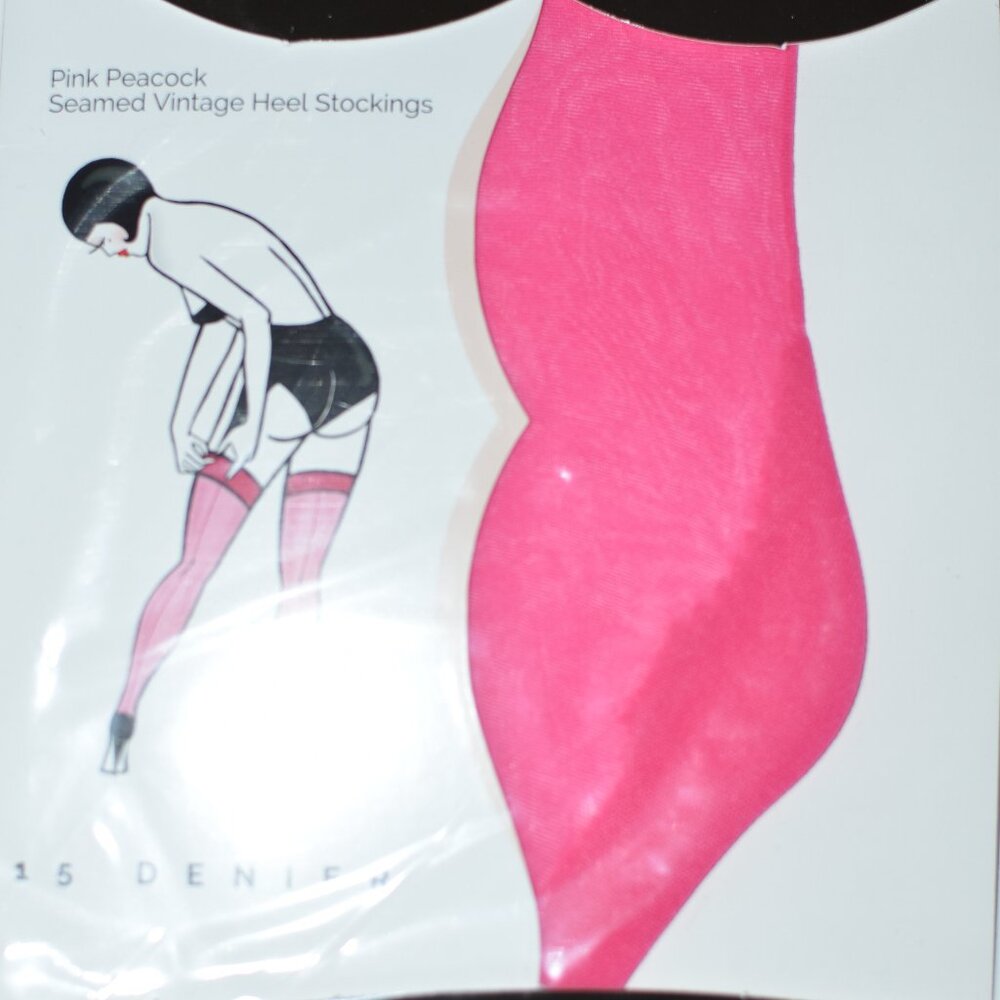 Playful Promise Pink Peacock Seamed Stocking
